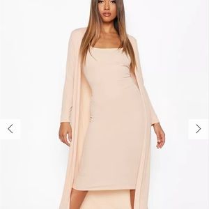 Boohoo nude long duster
